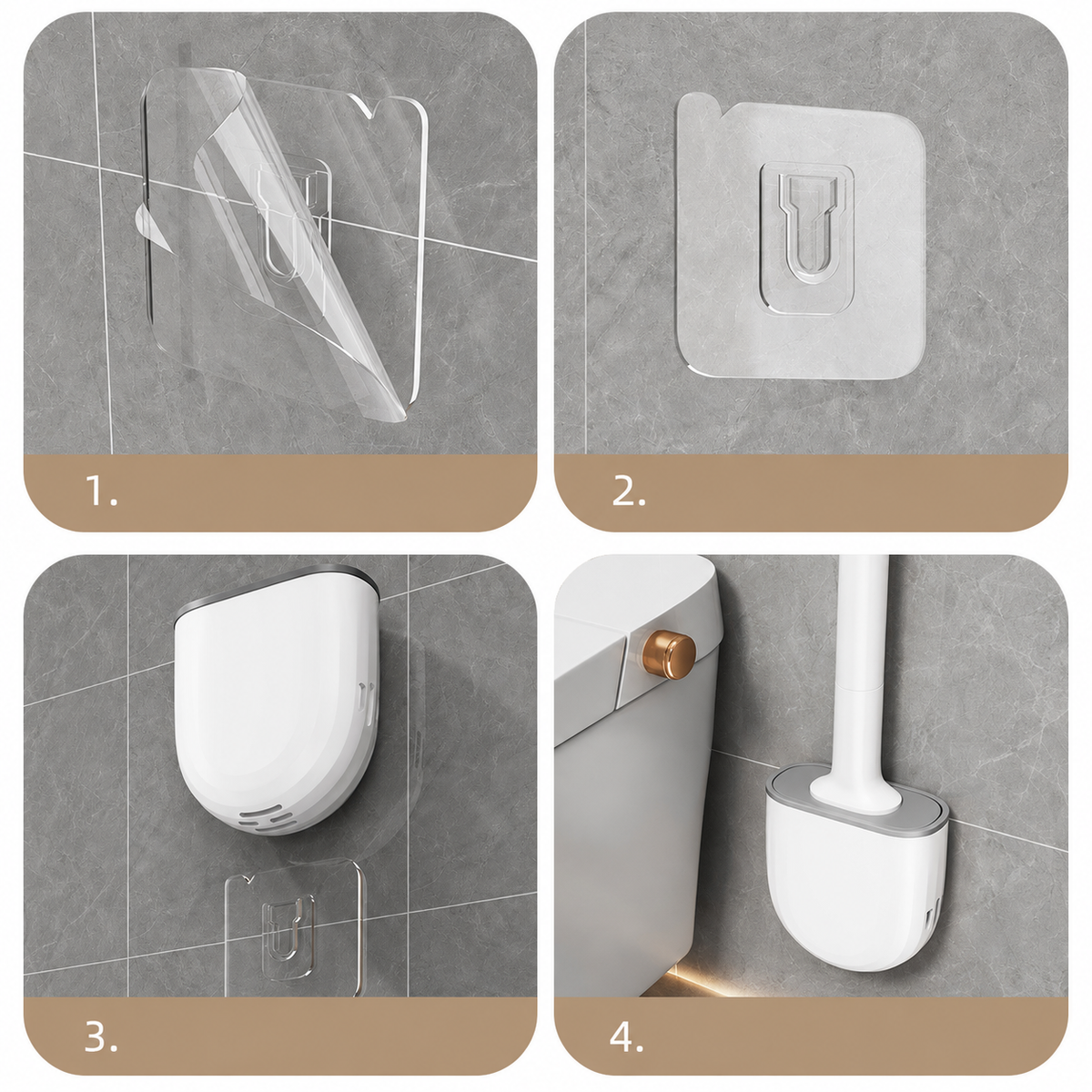 Wall-Mounted Flexible Toilet Brush