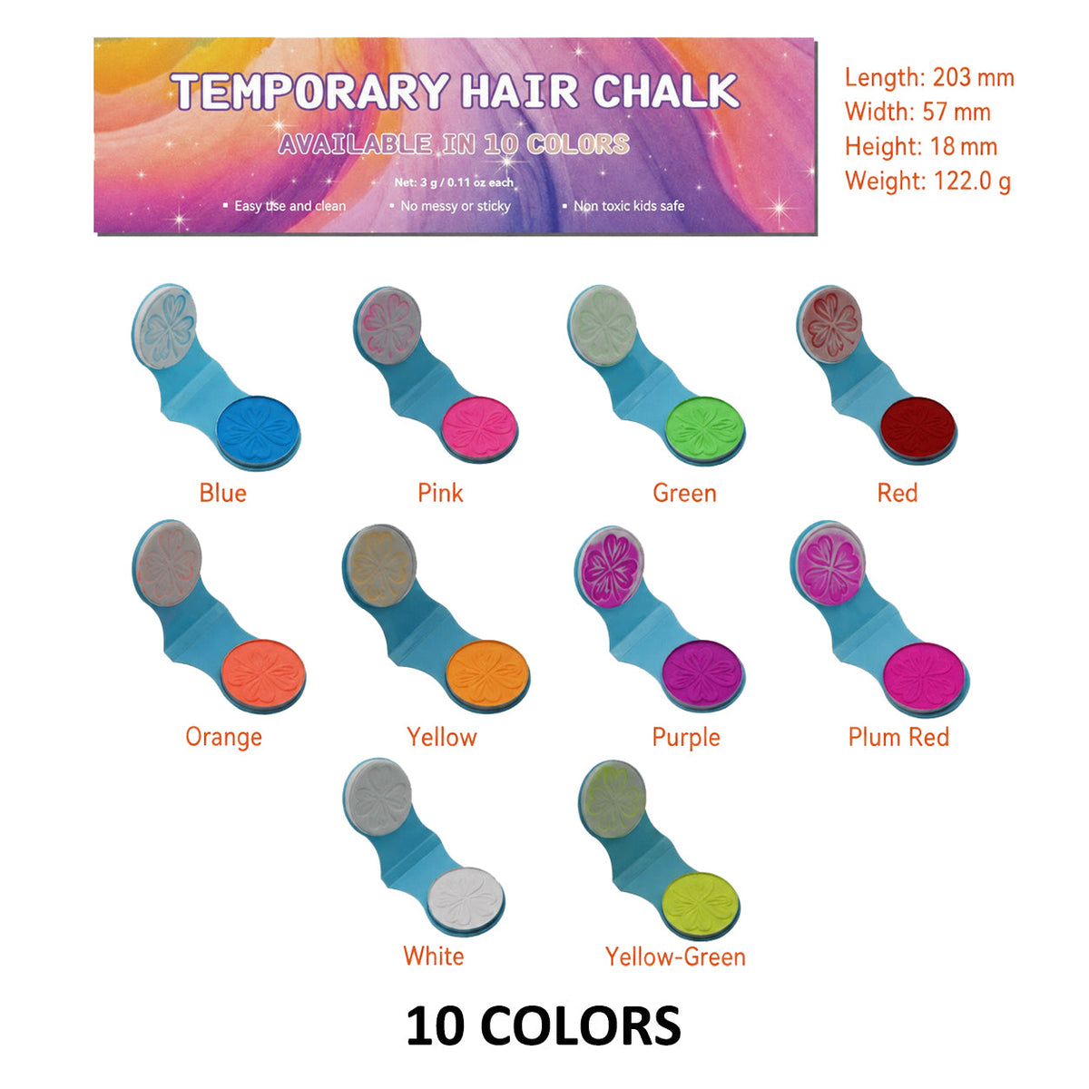 🔥Last Day 50% OFF - 🌈12-Color Temporary Hair Chalk Applicator Set