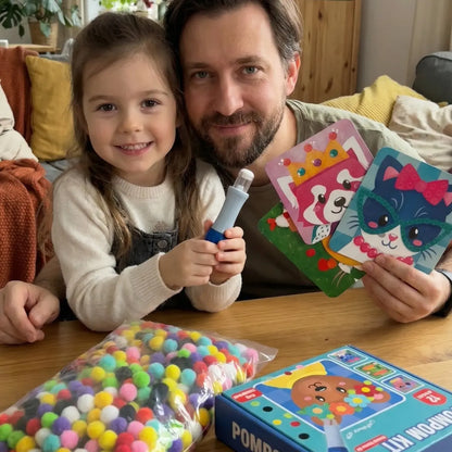 Pom Pom Kit l Create Magical 3D Animals with Fluffy Pom Poms, No Mess! (5+ years)