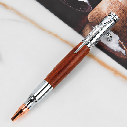🖊100% Handmade Bolt Action Wooden Bullet Pen | Crafted From Real Wood & Bullet Casing