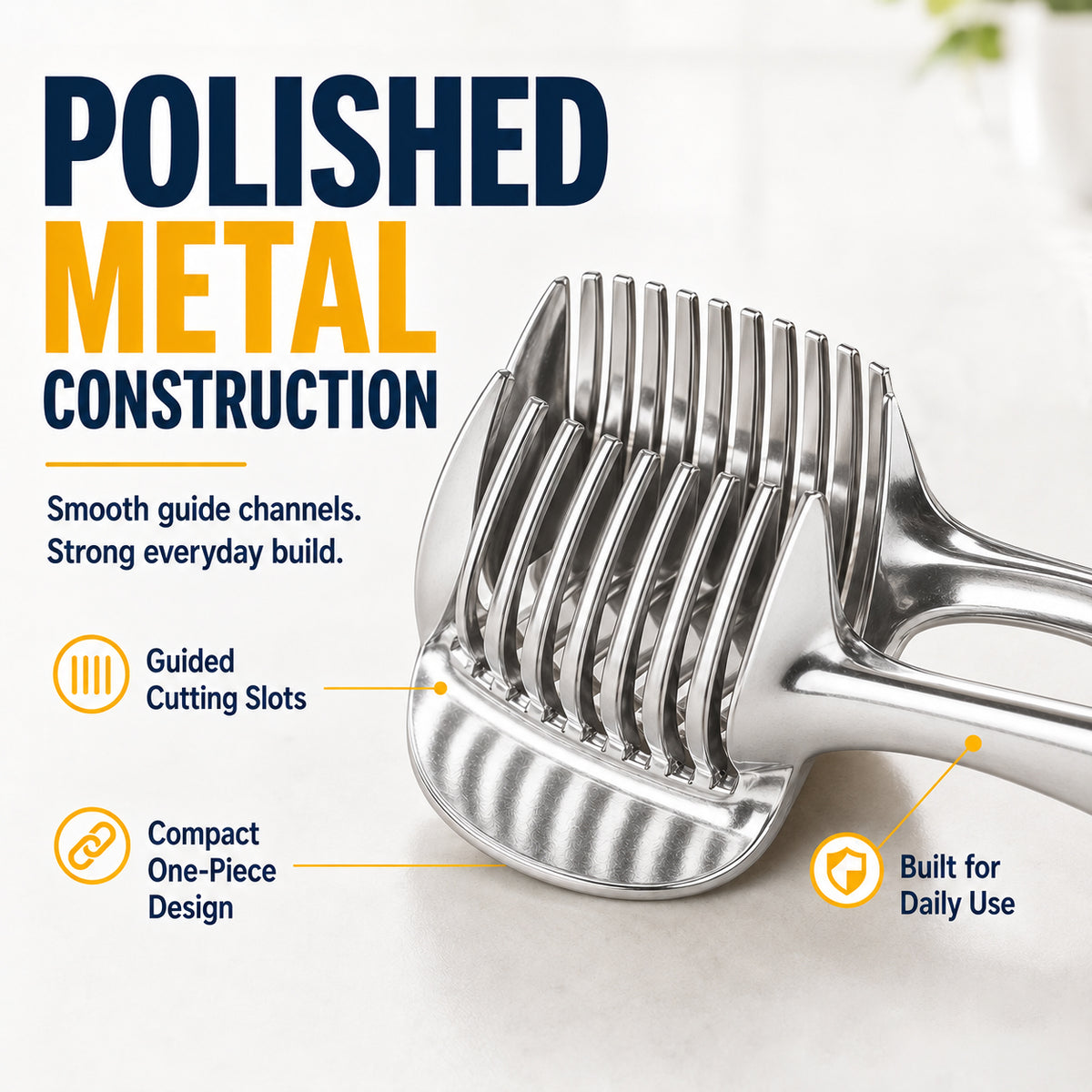 🍋50% OFF NOW! Creative Kitchen Slice Cutting Tool, Food‑Grade Aluminum Alloy Hand‑Held Slicer, Quick Slicing Holder for Lemon, Tomato, Onion & Soft Fruits Vegetables
