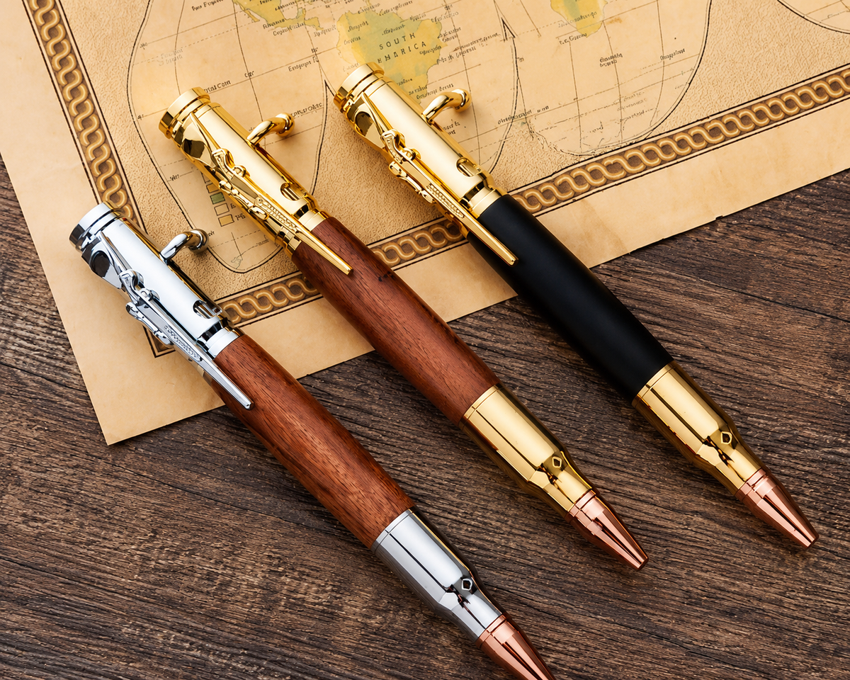🖊100% Handmade Bolt Action Wooden Bullet Pen | Crafted From Real Wood & Bullet Casing