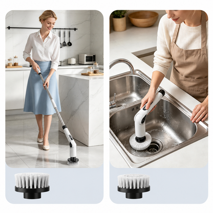 Cordless Electric Spin Scrubber with 8 Interchangeable Heads