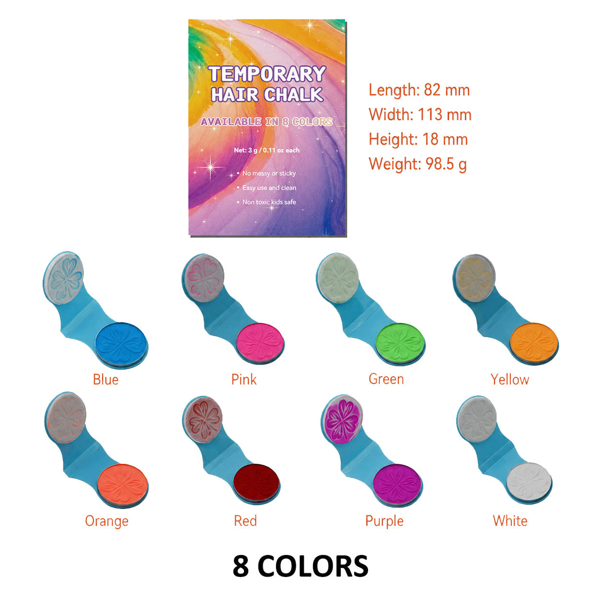 🔥Last Day 50% OFF - 🌈12-Color Temporary Hair Chalk Applicator Set