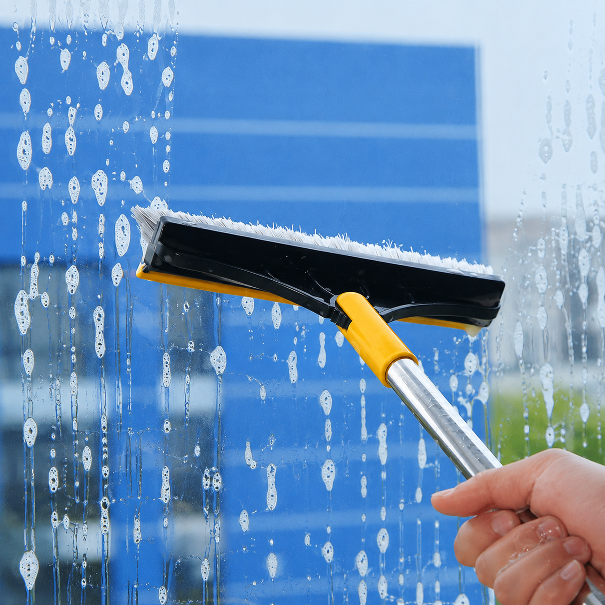 2-in-1 Floor Scrub Brush &amp; Squeegee
