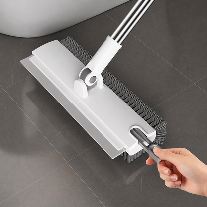 3-in-1 V-Shaped Floor Scrub Brush with Squeegee