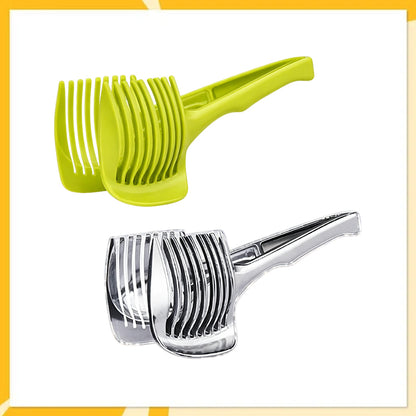 🍋50% OFF NOW! Creative Kitchen Slice Cutting Tool, Food‑Grade Aluminum Alloy Hand‑Held Slicer, Quick Slicing Holder for Lemon, Tomato, Onion & Soft Fruits Vegetables